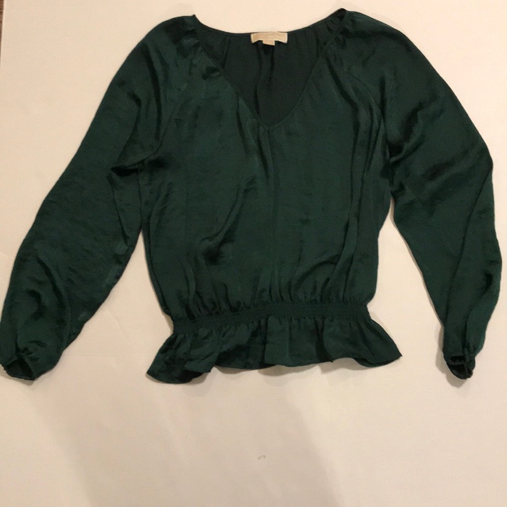 Michael Kors green 100 polyester dress shirt